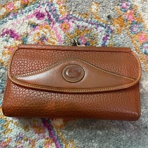 VINTAGE Dooney & Bourke Wallet Clasp Brown Leather